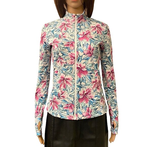 Tommy Bahama Active Women's Full Zip Jacket Floral Zipped Pockets Size XS NWT - Picture 1 of 13